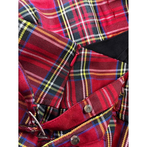 Y2K Red Plaid Pleated Mini Skirt XS | Bratz Clueless Schoolgirl Tartan Punktz - Picture 5 of 9